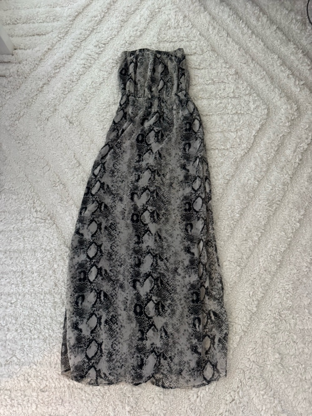 Bar III Black & Gray Snake-Print Maxi Dress